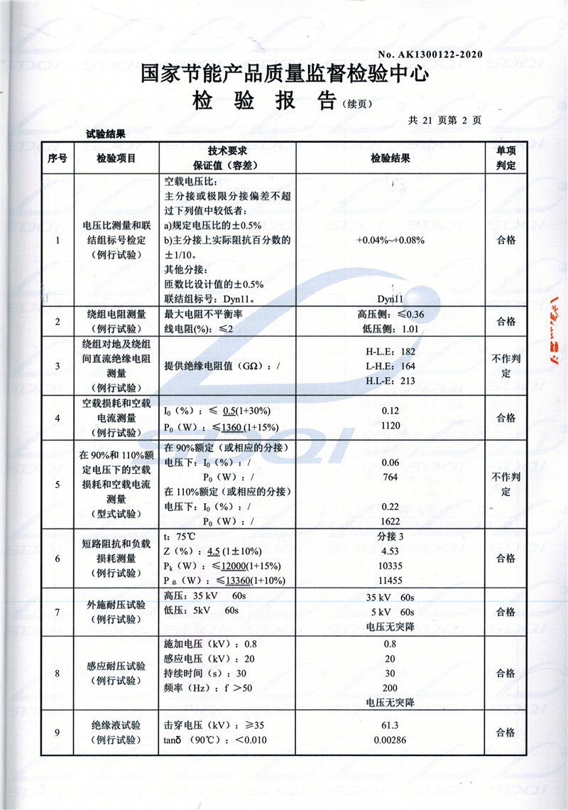 高低压试验报告-S11-1250永定永定永定油浸式变压器-2.jpg